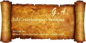 Günszberger Andrea névjegykártya